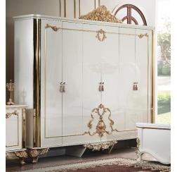 Bed, nightstand, and dresser